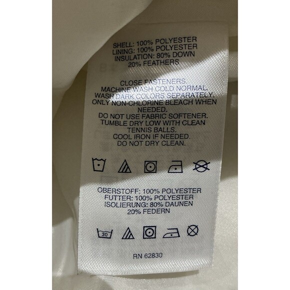 Lands End Down Puffer Vest Womens 1X Cream Tartan Plaid Full Zip - Picture 5 of 7